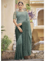Green Color Chiffon Saree