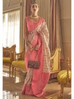 Cream Color Art Silk Saree