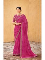 Pink Color Georgette Saree