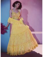 Yellow Color Georgette Lehenga Choli