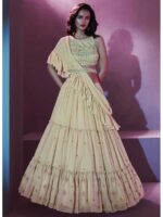 Cream Color Georgette Lehenga Choli