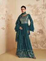 Blue Fancy Georgette Shrara Suit