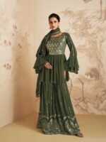Green Fancy Georgette Shrara Suit