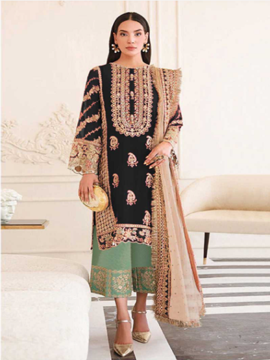 Buy Best Black Organza Salwar Suit Online from Mangalam Designer