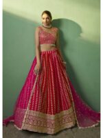 Pink Color Georgette Lehenga Choli