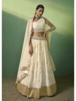 Cream Color Georgette Lehenga Choli