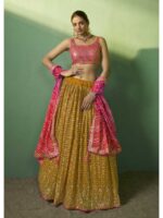 Mustard Color Georgette Lehenga Choli