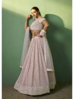 Pink Color Georgette Lehenga Choli
