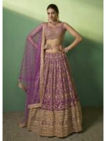 Lavender Color Georgette Lehenga Choli