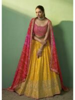 Mustard Color Georgette Lehenga Choli