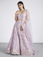 Mauve Color Net Lehenga Choli