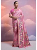 Baby Pink Color Banarasi Silk Saree