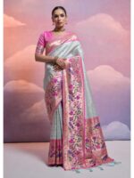 Sea Green Color Banarasi Silk Saree