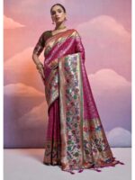 Wine Color Banarasi Silk Saree