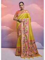 Yellow Color Banarasi Silk Saree