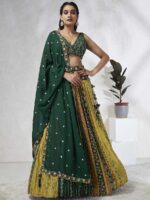 Green Color Silk Chiffon Lehenga Choli