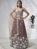 Rose Gold Color Georgette Lehenga Choli