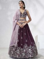 Burgundy Color Georgette Lehenga Choli