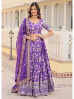 Purple Color Viscose Jacquard Lehenga Choli