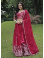 Pink Color Faux Georgette Lehenga Choli