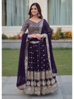 Blue Color Faux Georgette Lehenga Choli