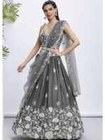 Grey Color Georgette Lehenga Choli