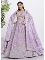 Lavender Color Chiffon Lehenga Choli