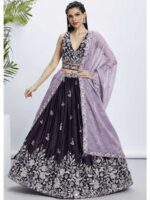 Purple Color Raw Silk Lehenga Choli