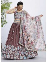 Rose Gold Color Georgette Lehenga Choli