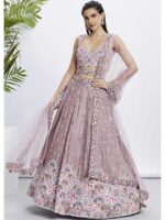 Rose Gold Color Chiffon Lehenga Choli