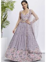 Mauve Color Chiffon Lehenga Choli