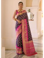 Nevy Blue Color Banarasi Silk Saree