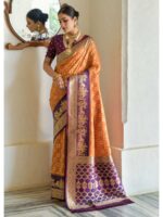 Mustard Color Banarasi Silk Saree