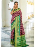 Wine Color Banarasi Silk Saree