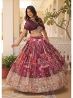 Wine Color Russion Silk Lehenga Choli
