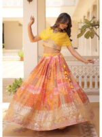 Yellow Color Russion Silk Lehenga Choli