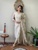 Pearl Grey Color Readymade Salwar Suit