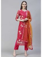 Dark Pink Color Readymade Salwar Suit