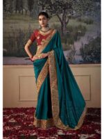 Sherpa Blue Color Soft Silk Saree
