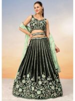 Green Color Satin Lehenga Choli