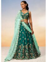 Green Color Georgette Lehenga Choli