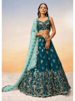 Teal   Color Georgette Lehenga Choli