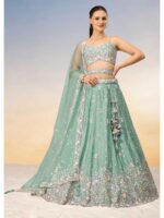 Sea Green Color Chiffon Lehenga Choli