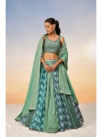 Lime Green Color Chiffon Lehenga Choli