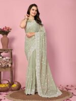 Green Color Georgette Saree