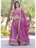 Magenta Color Viscose Jacquard Lehenga Choli