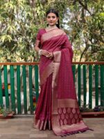 Maroon Color Handloom Silk Saree