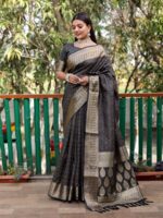 Black Color Handloom Silk Saree