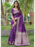Purple Color Dola Silk Saree