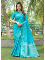 Blue Color Dola Silk Saree